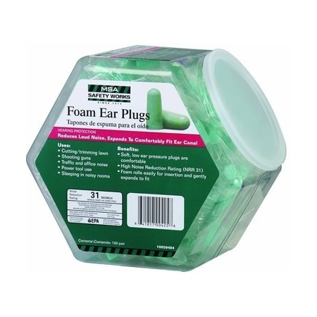 Safety Works Ear Plugs Foam 100Pr Display 10059484